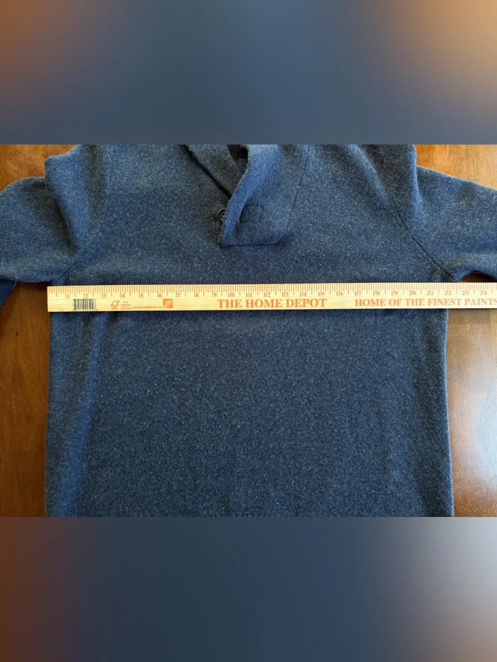 Banana Republic Men Shawl Collar 100% Extra Fine Merino Wool Navy Sweater Large